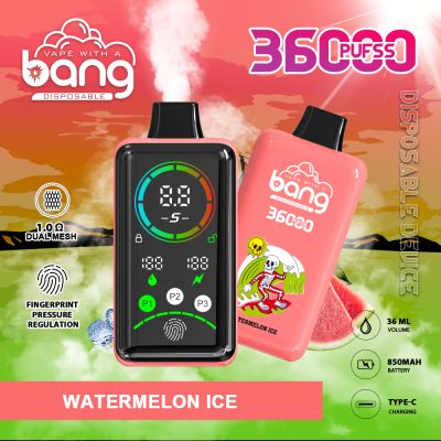 Bang 36K(36000) Puffs Advanced Fingerprint Full Screen 0% 2% 3% 5% Nicotine 36mL E-liquid Smart Full-Screen Display Disposable Vape
