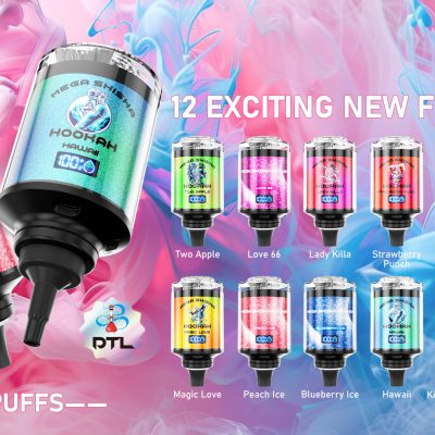 JNR MEGA SHISHA HOOKAH 100K(100000) Puffs 2% 5% Nicotine 2200mAh Rechargeable Battery Direct-to-Lung (DTL) Vaping 60mL E-liquid Ultimate Vape