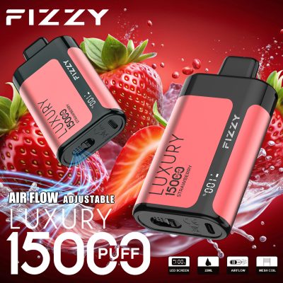 Fizzy Luxury 15K(15000) Puffs 22ML E-liquid Mesh Coil LCD Screen Adjustable Air Flow Disposable Vape