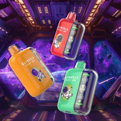 Elfworld PLUS 20000 Puffs nicotine strengths: 0%, 2%, 3%, and 5% LCD Screen Display 22ml e-liquid capacity Display Disposable Vape
