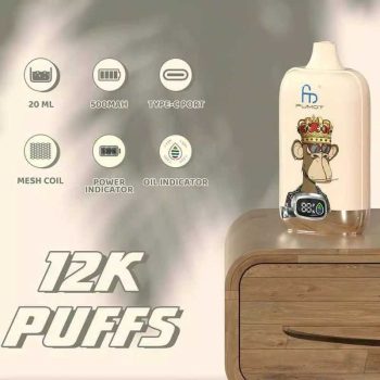RandM Fumot Digital Box 12K(12000) puffs 2% 5% Nicotine 20 ML of E-liquid 850mAh Battery Disposable Vape
