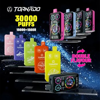 UZY TORNADO 30K(30000) Puffs (Double Flavors) Smart LCD Display 40mL e-liquid  2% or 5% Nicotine 850mAh battery Disposable Vape