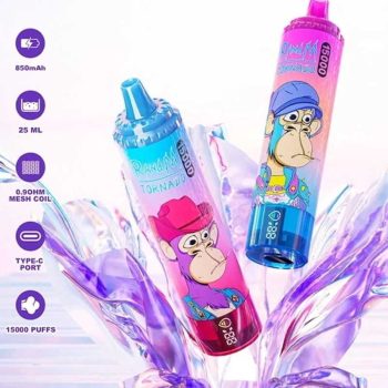 RandM Tornado 15K(15000) Puffs LED Display 25ml E-liquid 850mAh Rechargeable Battery 2% 5% Nicotine Disposable Vape
