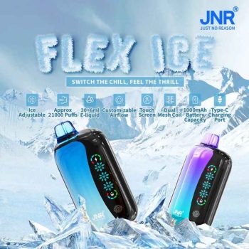 JNR FLEX ICE 21K(21000) Puffs 0% 2% 5% Nicotine 26ml E-liquid 1000mAh Rechargeable Battery LED Display Disposable Vape