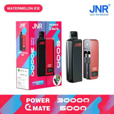 JNR POWER MATE 30K(30000) Puffs 30ML E-liquid Smart LCD Screen 2% 5% Nicotine 5000mAh Powerbank Battery Disposable Vape