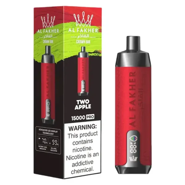 AL FAKHER CROWN BAR 15K(15000) Puffs 2% 5% Nicotine 20 ML of E-liquid Battery and Ejuice Display Battery Rechargeable (Type-C) Disposable Vape 56 AL Fakher Crown Bar 15K Pro 15000 Puffs 2% 5% Nicotine 18 ML of E-liquid Battery and Ejuice Display Battery Rechargeable (Type-C) Disposable Vape