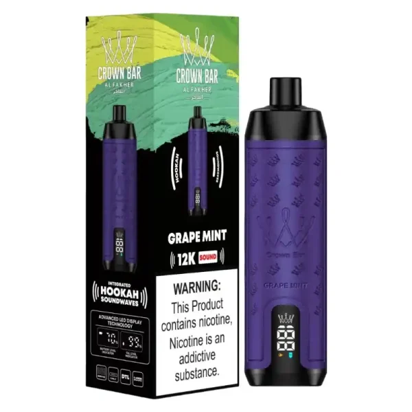 Al Fakher Crown Bar 12K (12000) Puffs 18ML E-liquid Direct-To-Lung (DTL) 750mAh Type-C Battery Disposable Vape 53 Al Fakher Crown Bar 12K (12000) Puffs 22ML E-liquid Direct-To-Lung (DTL) Leather Wrap 600mAh Type-C Battery Disposable Vape
