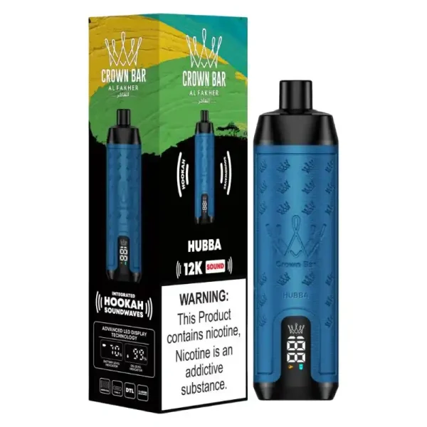 Al Fakher Crown Bar 12K (12000) Puffs 18ML E-liquid Direct-To-Lung (DTL) 750mAh Type-C Battery Disposable Vape 52 Al Fakher Crown Bar 12K (12000) Puffs 22ML E-liquid Direct-To-Lung (DTL) Leather Wrap 600mAh Type-C Battery Disposable Vape