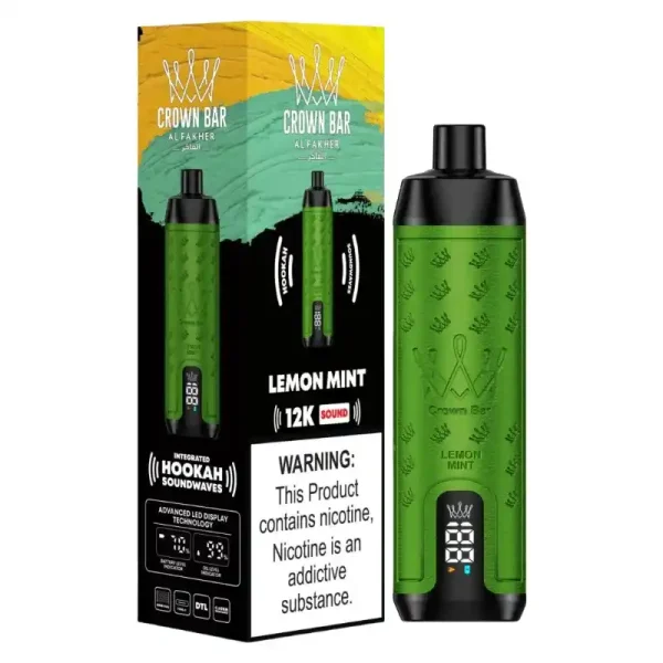 Al Fakher Crown Bar 12K (12000) Puffs 18ML E-liquid Direct-To-Lung (DTL) 750mAh Type-C Battery Disposable Vape 50 Al Fakher Crown Bar 12K (12000) Puffs 22ML E-liquid Direct-To-Lung (DTL) Leather Wrap 600mAh Type-C Battery Disposable Vape