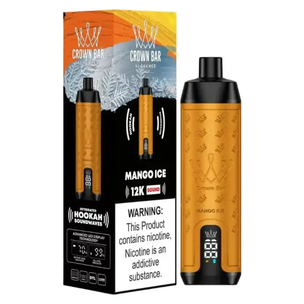 Al Fakher Crown Bar 12K (12000) Puffs 18ML E-liquid Direct-To-Lung (DTL) 750mAh Type-C Battery Disposable Vape 46 Al Fakher Crown Bar 12K (12000) Puffs 22ML E-liquid Direct-To-Lung (DTL) Leather Wrap 600mAh Type-C Battery Disposable Vape