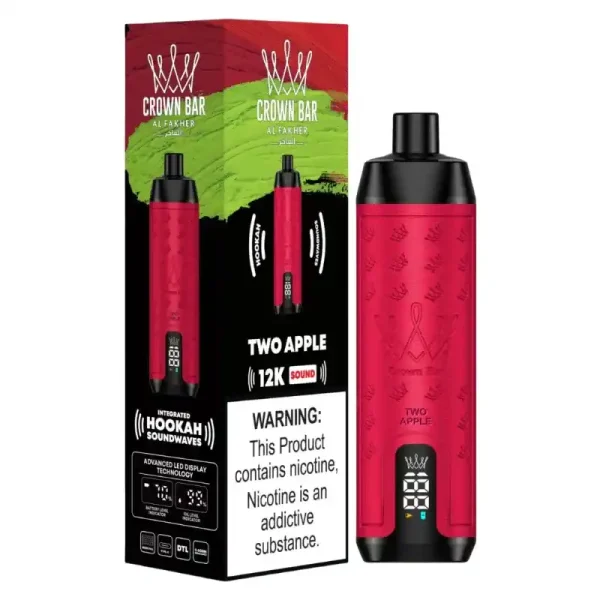 Al Fakher Crown Bar 12K (12000) Puffs 18ML E-liquid Direct-To-Lung (DTL) 750mAh Type-C Battery Disposable Vape 42 Al Fakher Crown Bar 12K (12000) Puffs 22ML E-liquid Direct-To-Lung (DTL) Leather Wrap 600mAh Type-C Battery Disposable Vape