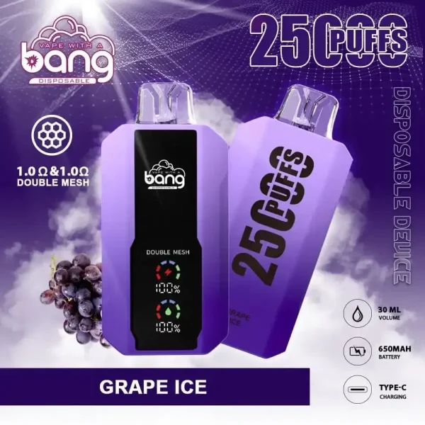 Bang 25K (25000) Puffs LCD Display 30ml E-liquid 650 mAh Battery 0% 2% 3% 5% Nicotine Disposable Vape 36 Bang 25K(25000) Puffs LCD Display 30ml E-liquid 650 mAh Battery 0% 2% 3% 5% Nicotine Disposable Vape