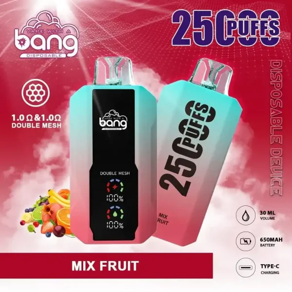 Bang 25K (25000) Puffs LCD Display 30ml E-liquid 650 mAh Battery 0% 2% 3% 5% Nicotine Disposable Vape 34 Bang 25K(25000) Puffs LCD Display 30ml E-liquid 650 mAh Battery 0% 2% 3% 5% Nicotine Disposable Vape