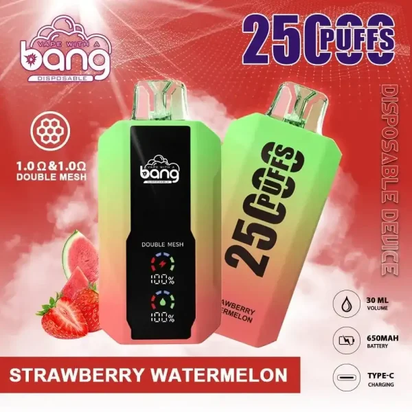 Bang 25K (25000) Puffs LCD Display 30ml E-liquid 650 mAh Battery 0% 2% 3% 5% Nicotine Disposable Vape 31 Bang 25K(25000) Puffs LCD Display 30ml E-liquid 650 mAh Battery 0% 2% 3% 5% Nicotine Disposable Vape