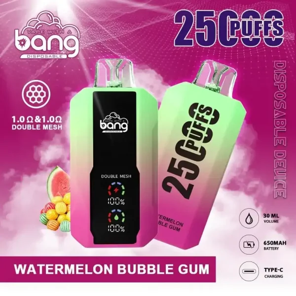 Bang 25K (25000) Puffs LCD Display 30ml E-liquid 650 mAh Battery 0% 2% 3% 5% Nicotine Disposable Vape 29 Bang 25K(25000) Puffs LCD Display 30ml E-liquid 650 mAh Battery 0% 2% 3% 5% Nicotine Disposable Vape