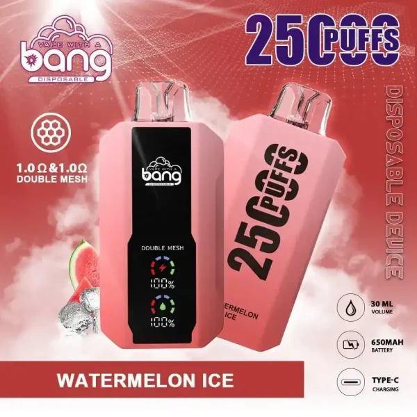 Bang 25K (25000) Puffs LCD Display 30ml E-liquid 650 mAh Battery 0% 2% 3% 5% Nicotine Disposable Vape 28 Bang 25K(25000) Puffs LCD Display 30ml E-liquid 650 mAh Battery 0% 2% 3% 5% Nicotine Disposable Vape