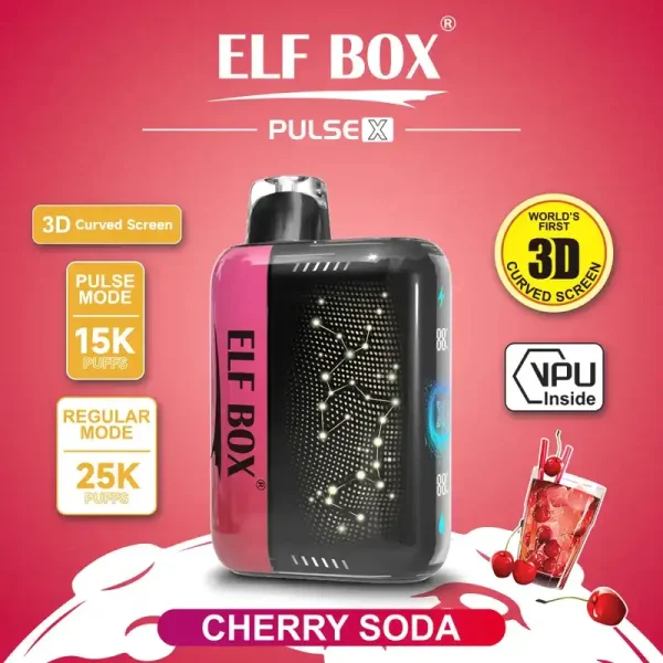 ELF Box Pulse X 25k (25000) Puffs 3D Curved Screen 18ml E-liquid Beautiful Disposable Vape 32 ELF BOX PULSE X 25k (25000) Puffs 3D Curved Screen 18ml E-liquid Beautiful Disposable Vape