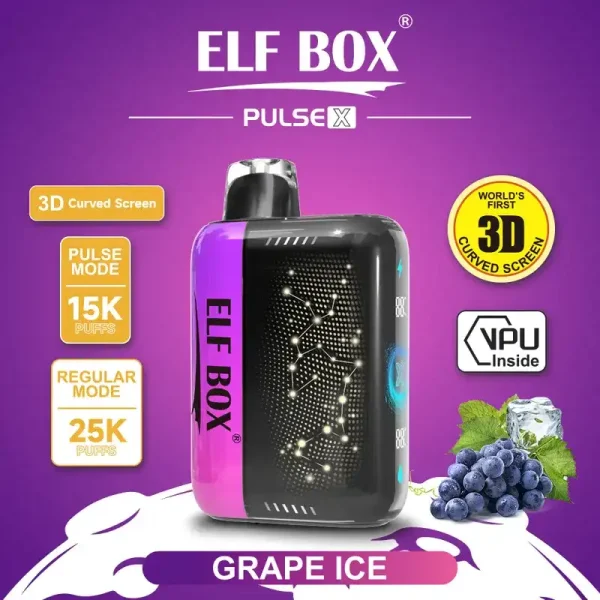ELF Box Pulse X 25k (25000) Puffs 3D Curved Screen 18ml E-liquid Beautiful Disposable Vape 31 ELF BOX PULSE X 25k (25000) Puffs 3D Curved Screen 18ml E-liquid Beautiful Disposable Vape