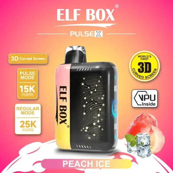 ELF Box Pulse X 25k (25000) Puffs 3D Curved Screen 18ml E-liquid Beautiful Disposable Vape 28 ELF BOX PULSE X 25k (25000) Puffs 3D Curved Screen 18ml E-liquid Beautiful Disposable Vape