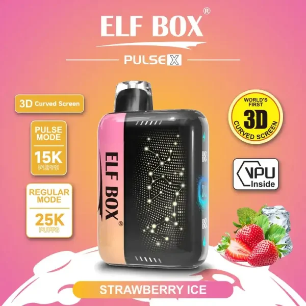 ELF Box Pulse X 25k (25000) Puffs 3D Curved Screen 18ml E-liquid Beautiful Disposable Vape 25 ELF BOX PULSE X 25k (25000) Puffs 3D Curved Screen 18ml E-liquid Beautiful Disposable Vape