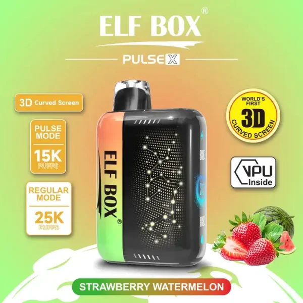 ELF Box Pulse X 25k (25000) Puffs 3D Curved Screen 18ml E-liquid Beautiful Disposable Vape 24 ELF BOX PULSE X 25k (25000) Puffs 3D Curved Screen 18ml E-liquid Beautiful Disposable Vape