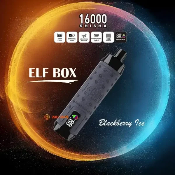 ELF Box SHISHA 16000 (16K) Puffs 28ml E-liquid 0% 2% 3% 5% Nicotine LED Display Type-C Rechargeable Leather Disposable Vape Pen 29 ELF BOX SHISHA 16000(16K) Puffs 28ml e-liquid 0% 2% 3% 5% Nicotine LED Display Type-C rechargeable Leather Disposable Vape Pen