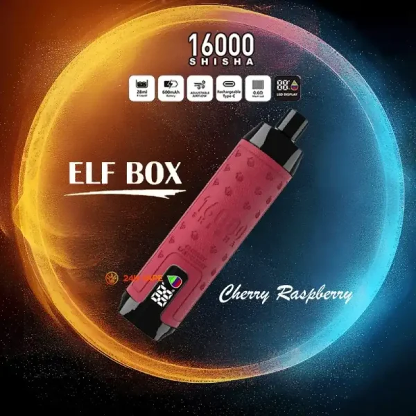 ELF Box SHISHA 16000 (16K) Puffs 28ml E-liquid 0% 2% 3% 5% Nicotine LED Display Type-C Rechargeable Leather Disposable Vape Pen 31 ELF BOX SHISHA 16000(16K) Puffs 28ml e-liquid 0% 2% 3% 5% Nicotine LED Display Type-C rechargeable Leather Disposable Vape Pen