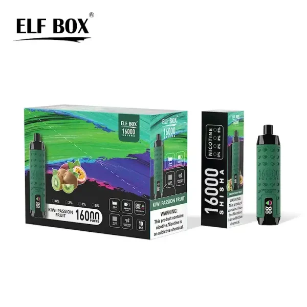 ELF Box SHISHA 16000 (16K) Puffs 28ml E-liquid 0% 2% 3% 5% Nicotine LED Display Type-C Rechargeable Leather Disposable Vape Pen 28 ELF BOX SHISHA 16000(16K) Puffs 28ml e-liquid 0% 2% 3% 5% Nicotine LED Display Type-C rechargeable Leather Disposable Vape Pen