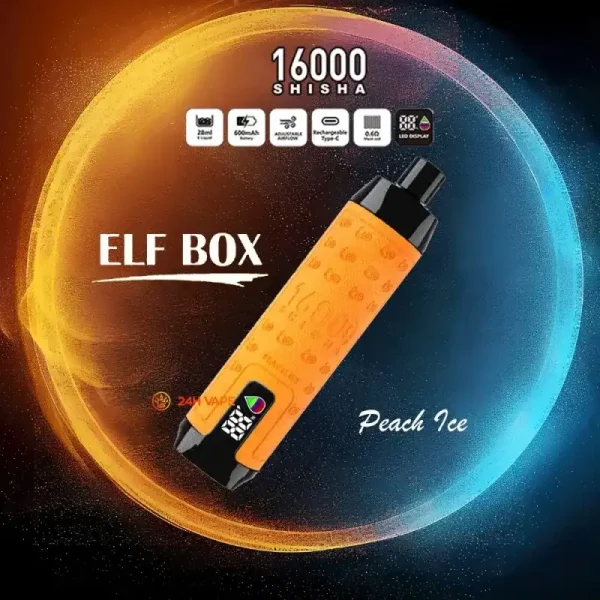 ELF Box SHISHA 16000 (16K) Puffs 28ml E-liquid 0% 2% 3% 5% Nicotine LED Display Type-C Rechargeable Leather Disposable Vape Pen 36 ELF BOX SHISHA 16000(16K) Puffs 28ml e-liquid 0% 2% 3% 5% Nicotine LED Display Type-C rechargeable Leather Disposable Vape Pen