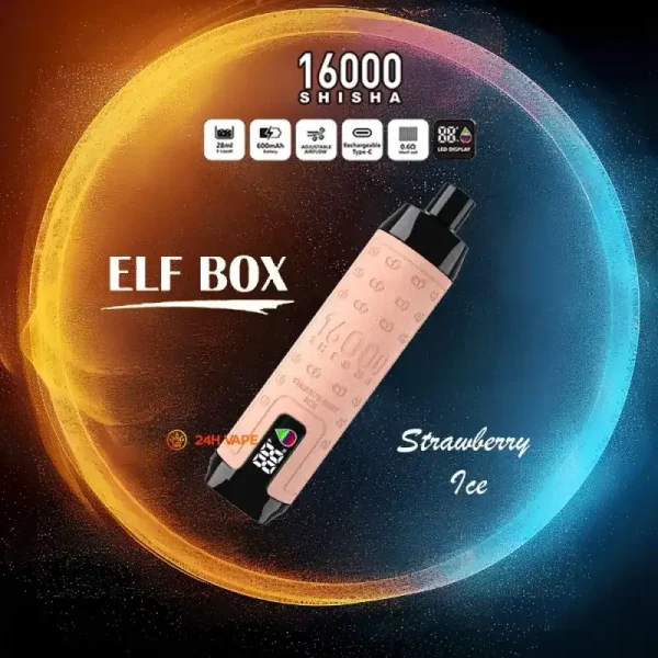 ELF Box SHISHA 16000 (16K) Puffs 28ml E-liquid 0% 2% 3% 5% Nicotine LED Display Type-C Rechargeable Leather Disposable Vape Pen 38 ELF BOX SHISHA 16000(16K) Puffs 28ml e-liquid 0% 2% 3% 5% Nicotine LED Display Type-C rechargeable Leather Disposable Vape Pen