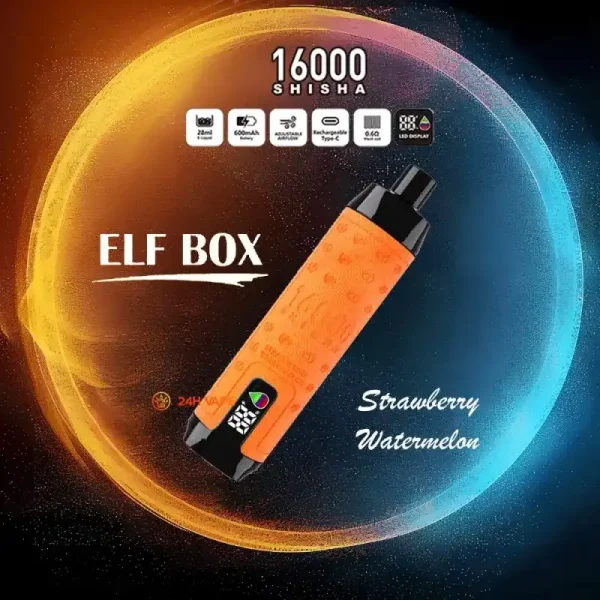 ELF Box SHISHA 16000 (16K) Puffs 28ml E-liquid 0% 2% 3% 5% Nicotine LED Display Type-C Rechargeable Leather Disposable Vape Pen 39 ELF BOX SHISHA 16000(16K) Puffs 28ml e-liquid 0% 2% 3% 5% Nicotine LED Display Type-C rechargeable Leather Disposable Vape Pen