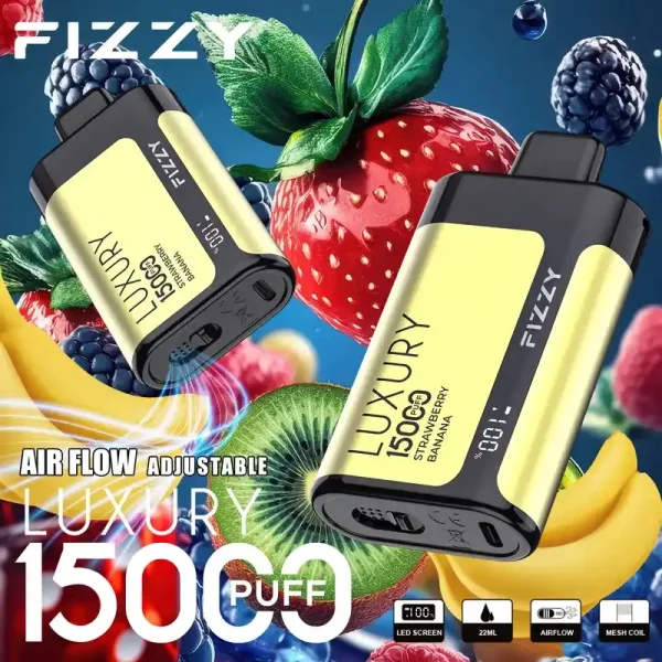 Fizzy Luxury 15K (15000) Puffs 22ML E-liquid Mesh Coil LCD Screen Adjustable Air Flow 15flavors 650mAh Rechargeable Battery 2% 5% Nicotine Disposable Vape 14 Fizzy Luxury 15K (15000) Puffs 22ML E-liquid Mesh Coil LCD Screen Adjustable Air Flow 15flavors 650mAh Rechargeable Battery 2% 5% Nicotine Disposable Vape new-vape.com
