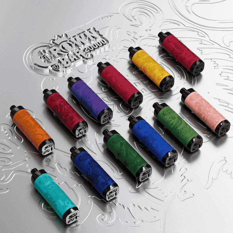 new-vape.com AL FAKHER CROWN BAR 20K(20000) Puffs 30ML E-liquid LCD Screen Leather Wrap 850mAh Type-C Battery Disposable Vape