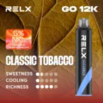 RELX Smash Go 12,000 พัฟ นิโคติน 5% ยาสูบคลาสสิก