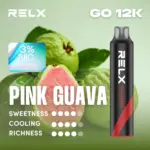 RELX Smash Go 12,000 พัฟ นิโคติน 3% ฝรั่งสีชมพู