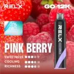 RELX Smash Go 12,000 พัฟ นิโคติน 3% เบอร์รี่สีชมพู