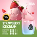 RELX Diva 3% นิโคติน 30,000 พัฟ ไอศกรีมสตรอว์เบอร์รี